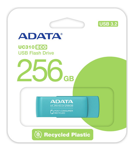 Memoria Usb-a Adata Uc310 Eco 256gb 100 Mb/s 3.1 Gen 1