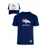 Kit Playera + Gorra Modelo Denver Broncos Estampado En Vinil