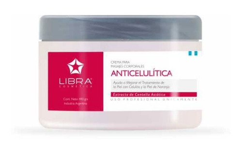 Crema Masajes Anti Celulitis X 500gr Centella Asiatica Libra