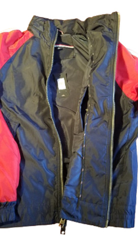 Campera Hombre Tommy  M Impermeable Azul-rojo -blanco