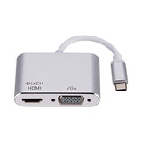 Adaptador Usb C Hdmi Y Vga, Adaptador Convertidor Usb T...