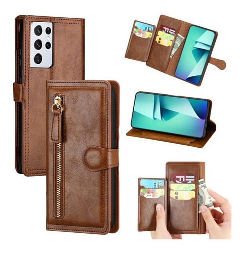 Funda Cuero Para Samsung Protector De Celular Tipo Cartera