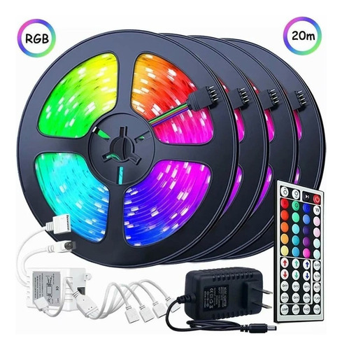 D Con Accesorios Completos 20 Metros De Tira Led Rgb