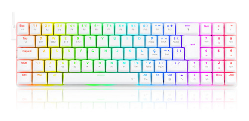 Teclado Gamer Ashe Pro Rgb Branco Switch Marrom