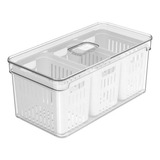 Organizador Com 3 Cestos 5l Clear Fresh - Cozinha Geladeira