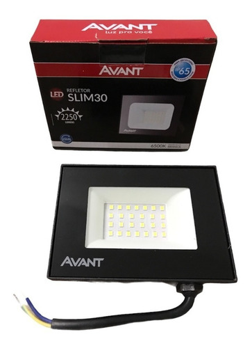 Refletor Slim 30w Led Branco 6500k Bivolt 2250 Avant