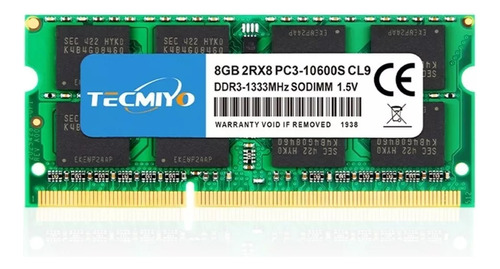 Memoria Ram 8gb Ddr3 Tecmiyo Sodimm 2rx8 Para Notebook 