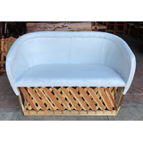 Silla Sillon Love Seat Equipal Blanco Artesanal Tradicional.