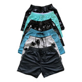 Kit 6 Bermudas Tactel Moda Praia Masculina Com Bolsos