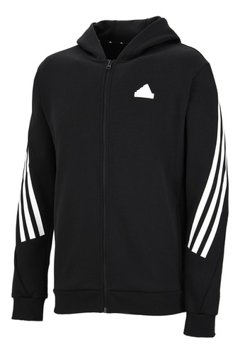 Campera adidas Future Icons 3 Tiras Hombre En Negro Y Blanco