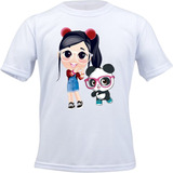 Camiseta Camisa Infantil Luluca Panda Youtuber Mod18