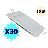 Pack 30 Foco Panel Led 18w Embutido Frio Cuadrado