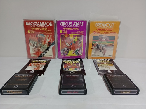 Atari 2600 Lote 3 Juegos Completos Caja  + Protector Pástico