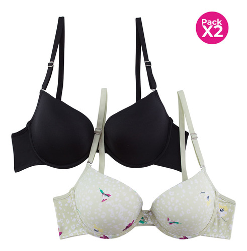 Lili Pink Paquete X2 Brasier Duo En Microfibra 4517d Brasier