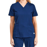 Top Polera Uniforme Clinico Mujer -azul Marino- One Stitches