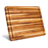 Tabla De Cortar De Madera De Teca Reversible [16 X 12 X 1.25