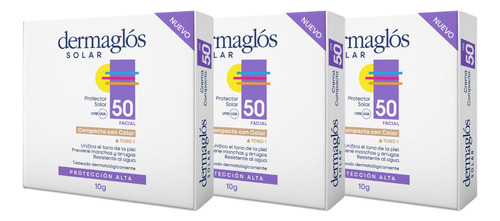 Combo X3 Dermaglos Crema Compacta Con Color Fps50 Tono 01