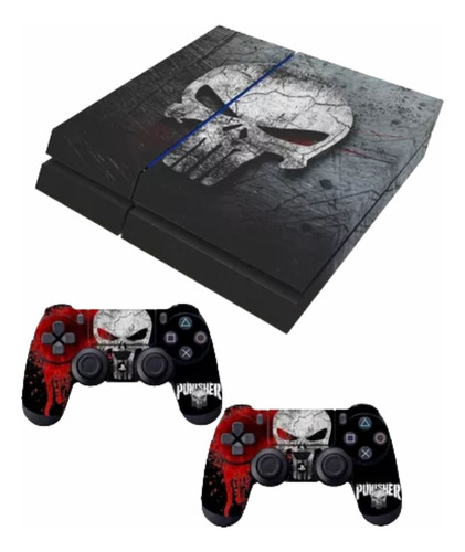 Skin Adesivo Playstation 4 Ps4 Fat Justiceiro Punisher