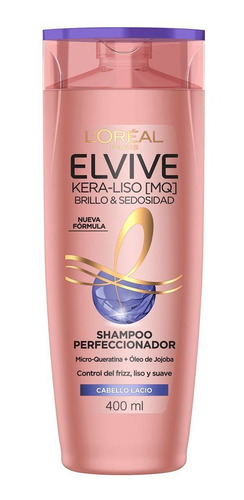 Shampoo Elvive L´oréal Kera Liso Brillo Y Suavidad X 400 Ml