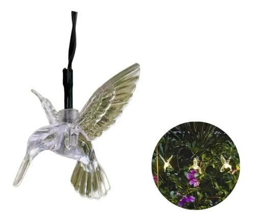 Guirnalda Solar Colibríes 30 Led 5 Metros Luz Calida