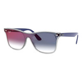 Ray Ban Rb4440n 6356/x0 Wayfarer Blaze Azul Gradiente Gris