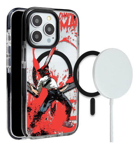 Funda Para iPhone Magsafe Chainsaw Man Anime Denji Demonio Motosierra Pochita