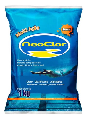 Cloro Neoclor Multi Ação Dicloro 3em1 Para Piscina 1kg