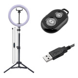 Kit Youtuber Ring Light Câmera Celular Pedestal Ring Light