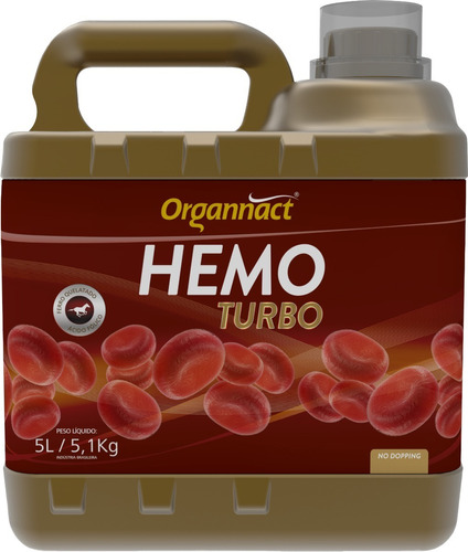 Hemo Turbo 5 Litros Cavalo Organnact * Pet Shop Store