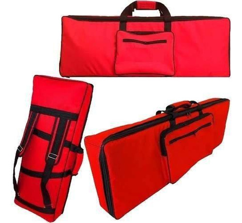 Capa Para Teclado Roland Gw8 Master Luxo Nylon Vermelho