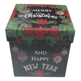 Caja Regalo Merry Christmas Happy New Year 25x25 Cm