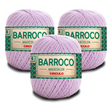 Kit 3 Barbante Barroco Maxcolor N4 200g - 6006 Lilás Candy