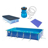 Kit Piscina 6200 Litros Premium + Capa + Forro + Bomba 110v