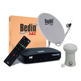 Kit Nova Parabolica Bedinsat Bs9900s Antena Receptor E Lnbf