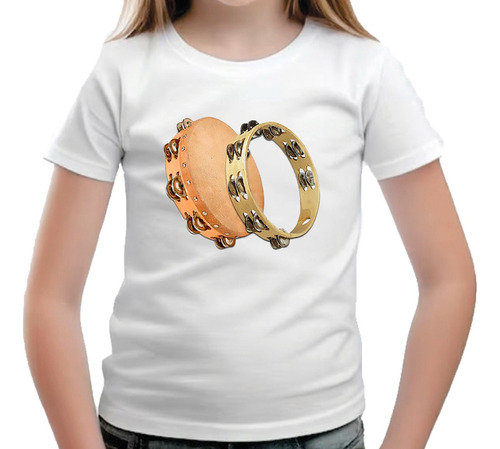 Camiseta Infantil Música Pandeiro Instrumento Musical 50