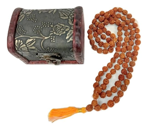 Japamala Com 108 Contas Rudraksha Hindu + Caixinha