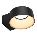 Aplique De Muro Led Integrado Negro 8w Luz Cálida