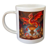 Taza Plastico Dragon Rojo Magico Saliendo De Lampara M2