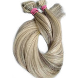 Cabelo Humano Loiro Mechado Tela 100g 60 Cm