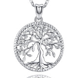 Aniu Collar De Árbol De La Vida Para Mujer, Plata De Ley 925