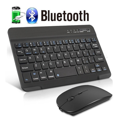 Teclado Mouse Bluetooth + Capa Com Slot Lápis iPad 5/6 9.7 