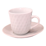 Set X6 Pocillo 120ml Relieve Elegante + Plato Para Café