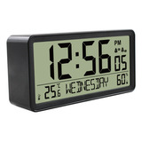 Reloj Despertador Digital Lcd.pilas Con Temperatura, Humed