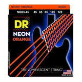 Cuerdas Bajo Eléctrico 5cds 45/125 Neon Orange Dr Nob5-45 +