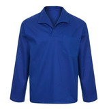 Camisa Brim Blusa Manga Longa Uniforme Azul Oficina Serviço