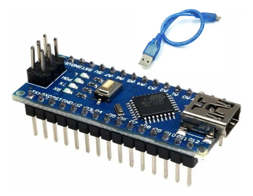 Arduino Nano Compatível V3 Atmega328 Ch340 Pino Sold C/ Cabo