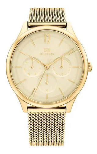 Reloj Original Tommy Hilfiger 1782458 Para Mujer Dorado 42mm