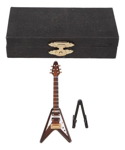 Modelo De Guitarra Eléctrica En Miniatura, Soporte Y Estuche