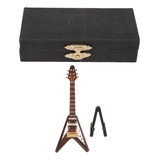 Modelo De Guitarra Eléctrica En Miniatura, Soporte Y Estuche