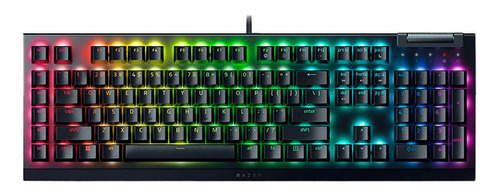 Teclado Razer. Black Widow Blackwidow V4 X Qwerty Español Latinoamérica Color Negro Con Luz Rgb